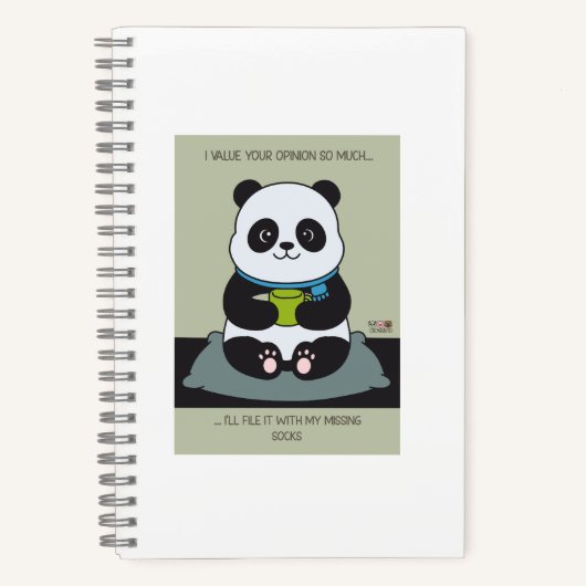 Carnet Funny Custom Sarcastic Panda Opinion Coworker Gift (Recto)
