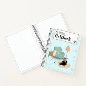 Carnet Funny cute cat Blue and black (Intérieur)