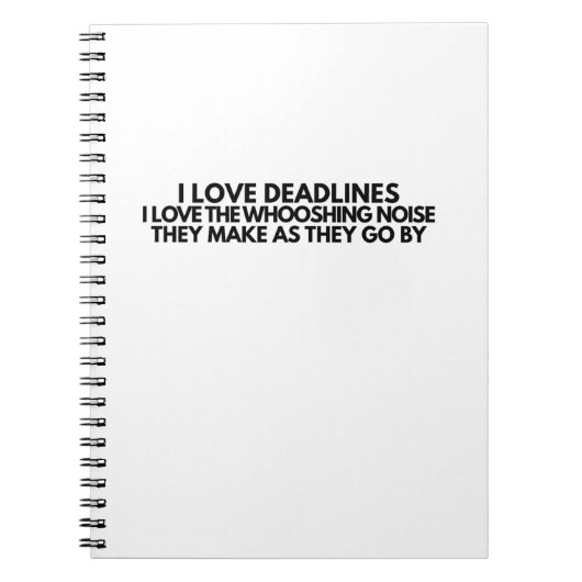 Carnet Funny Deadlines Whooshing Noise Quote Minimalist  (Devant)