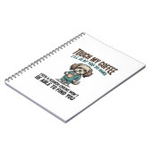 Carnet Funny Dog Coffee Warning Vintage Engraving Design_ (Côté gauche)