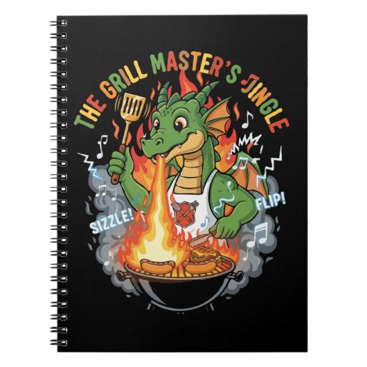 Carnet Funny Dragon Grill Master BBQ & Grilling Cartoon (Devant)