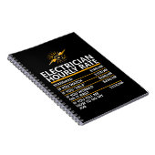 Carnet Funny Electrician Hourly Rate Table Humor Gift (Côté Droit)