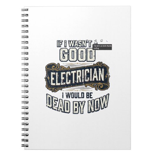 Carnet Funny Electrician Vintage Engraving Quote Design (Devant)