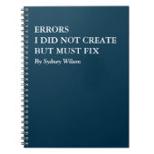 Carnet Funny Error Fixing Personalized Work (Devant)