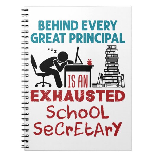 Carnet Funny Exhausted School Secrétaire Appréciation (Devant)