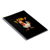 Carnet Funny F-Awk-F Chicken F-Caw-F Rooster Pun Retro Vi (Côté Droit)
