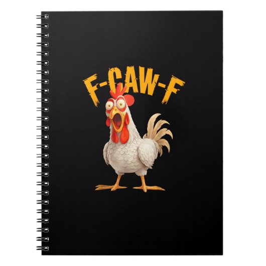 Carnet Funny F-Awk-F Chicken F-Caw-F Rooster Pun Retro Vi (Devant)