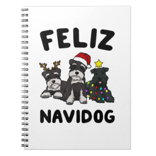 Carnet Funny Feliz Navidog amoureux des chiens de la mini