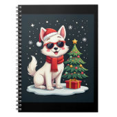 Carnet Funny Festive Lunettes de soleil Chien avec arbre  (Devant)