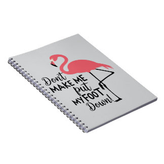 Carnet Funny Flamingo Don't Make Me Put My Foot Down