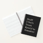 Carnet Funny Forgetful People Life Saying Quote Black (Intérieur)