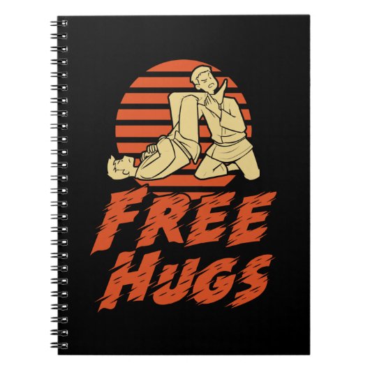 Carnet Funny Free Hugs - Brazilian Jiu-Jitsu, BJJ Gift (Devant)