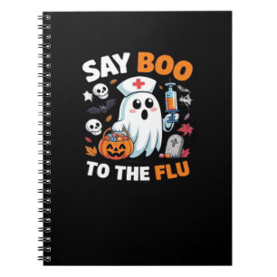 Carnet Funny Halloween Nurse Ghost T-Shirt - "Dites Boo à