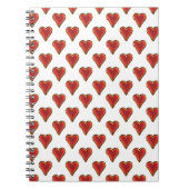 Carnet Funny Heart Pattern gold red + your backgr. & (Devant)