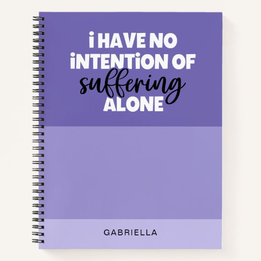 Carnet Funny Indigo Violet Colorblock Souffrant seul (Devant)