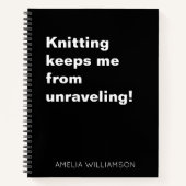 Carnet Funny Knitting Quote Yarn Humor Knitter Custom (Devant)