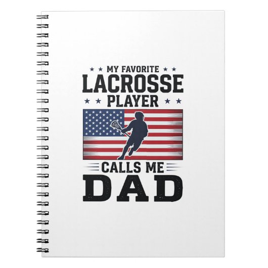 Carnet Funny Lacrosse Dad American Flag Vintage Shirt Des (Devant)