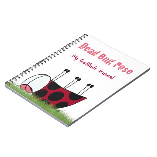Carnet Funny Ladybug Dead Bug Yoga Pose (Côté gauche)
