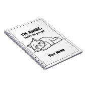 Carnet Funny Lazy Cat Notebook | Custom I’m Awake Design (Côté Droit)