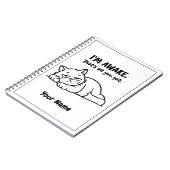 Carnet Funny Lazy Cat Notebook | Custom I’m Awake Design (Côté gauche)