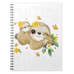 Carnet Funny Lazy Sloth mignonne Sloth Mood actuel Lundi