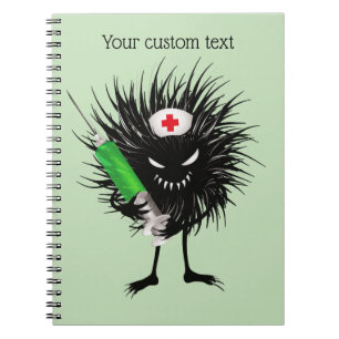 Carnet Funny Malin Caractère infirmière seringue gothique