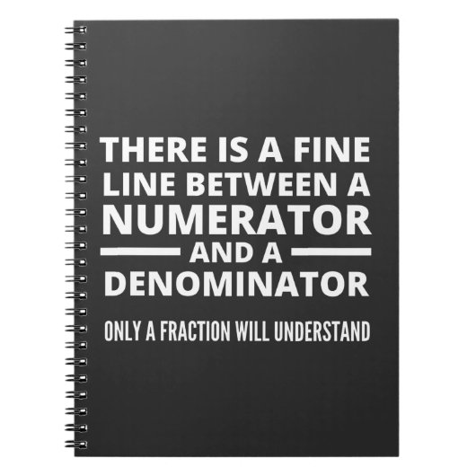 Carnet Funny Math FINE LIGNE NUMÉRATEUR DENOMINATEUR (Devant)
