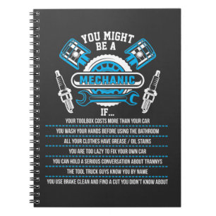 Carnet Funny Mechanic Garage Atelier Technicien