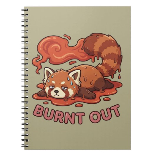 Carnet Funny Melting Red Panda Burnt Out Sticker | Cute (Devant)