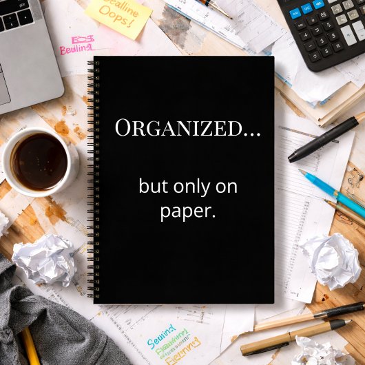 Carnet Funny Minimalist Binder Custom Initial Back