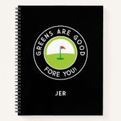 Carnet Funny Monogrammed Golf Log Game Day Progress  (Devant)