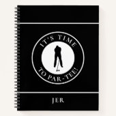 Carnet Funny Monogrammed Golf Log – Par Tee Black Golfer (Devant)