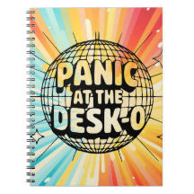 Funny Office Notebook-Panic at the Desk Disco Ball