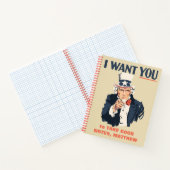 Carnet Funny Oncle Sam Patriotic Message personnalisé (Intérieur)