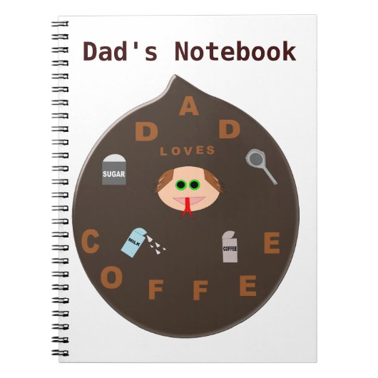 Carnet Funny Papa Monster Aime Café Personnalisable N (Devant)
