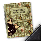 Carnet Funny Peeking Chat William Morris Style Floral