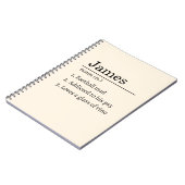 Carnet Funny Personalized Dictionary Name Definition (Côté gauche)