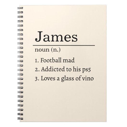 Carnet Funny Personalized Dictionary Name Definition (Devant)