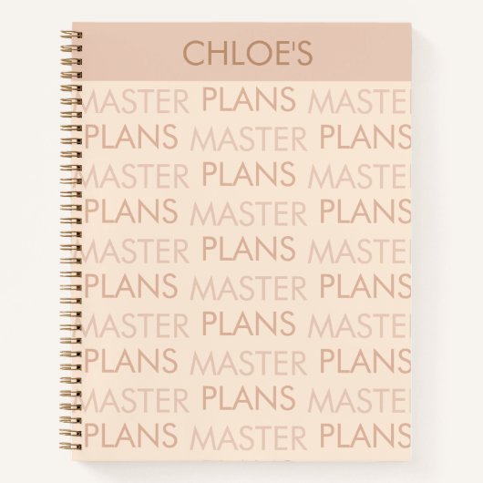 Carnet Funny Personnalisé Master Plans Enseignant de bure (Devant)