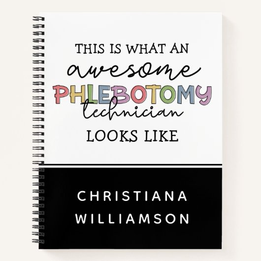 Carnet Funny Phlebotomy Technicien génial PBT (Devant)