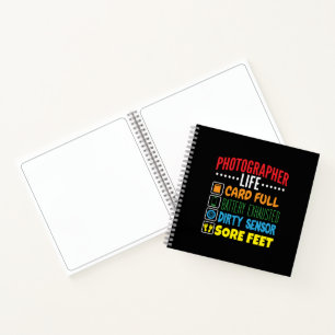 Carnet Funny Photographe Liste de contrôle de la vie
