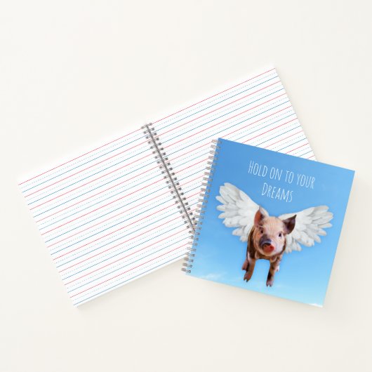 Carnet Funny Pigs Might Fly Hold onto Dreams (Intérieur)