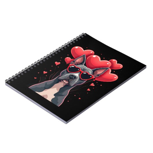 Carnet Funny Pitbull Heart Valentines Day Dog Dad Mom Gif (Côté gauche)