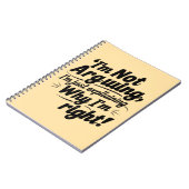 Carnet Funny Quote Design – I'm Not Arguing, I'm Just Exp (Côté gauche)