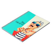 Carnet Funny Retro Fabulous Beach Femme dans les lunettes (Côté gauche)