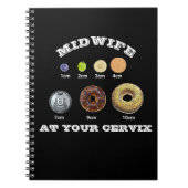 Carnet Funny sage-femme "At Your Cervix" cm Mesure foncé (Devant)