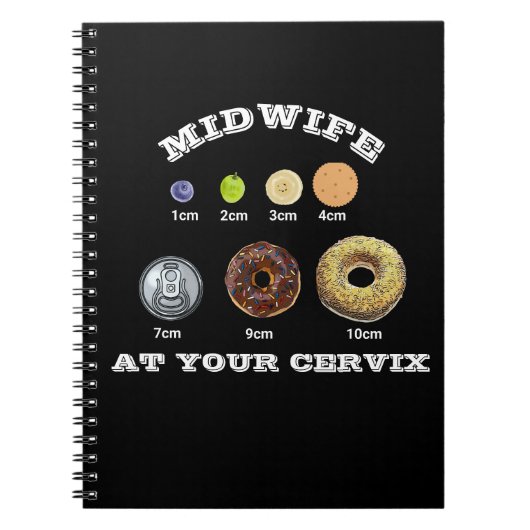 Carnet Funny sage-femme "At Your Cervix" cm Mesure foncé (Devant)