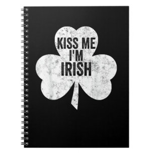 Carnet Funny Saint Patricks Day Chemise Kiss Me Je suis I