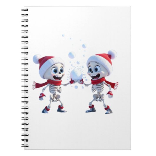 Carnet Funny Santa Skeletons Having a Snowball Fight  (Devant)