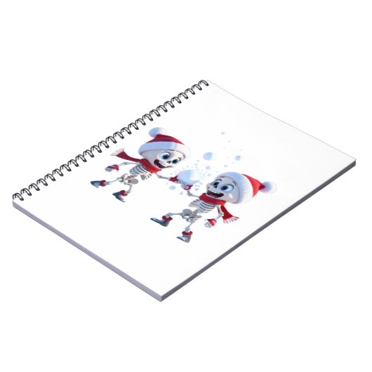Carnet Funny Santa Skeletons Having a Snowball Fight (Côté gauche)